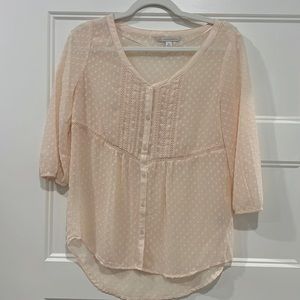 Lauren Conrad Blush Pink Swiss Dot Top